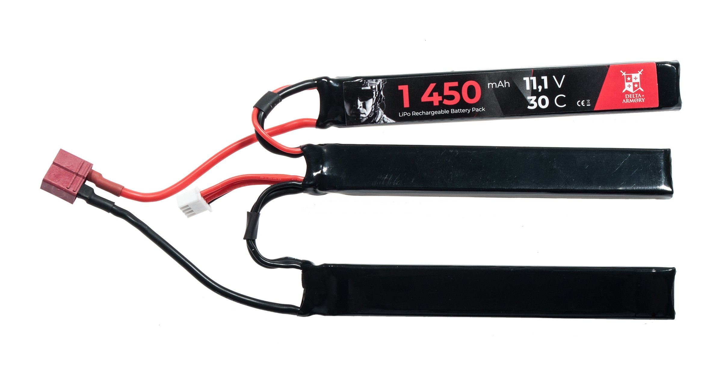 Delta Armory LiPo 11.1V 1450mAh crane x3 30C T-Plug/Deans