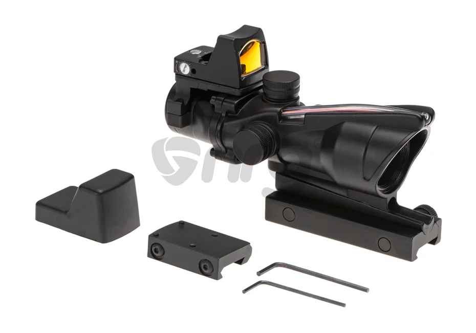Emerson combo battle scope ACOG 4x32 / Reflex Sight Black Fiber 8