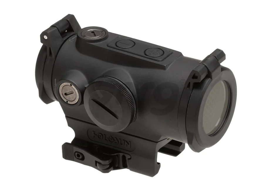 The text is already in English. The product mentioned, "Holosun dot sight Red Circle HE530G-RD Elite", is a type of red dot sight for firearms, produced by the company Holosun. 7