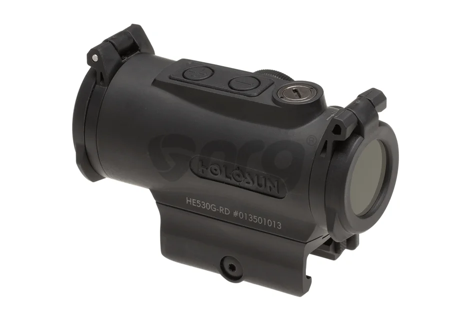 The text is already in English. The product mentioned, "Holosun dot sight Red Circle HE530G-RD Elite", is a type of red dot sight for firearms, produced by the company Holosun. 6