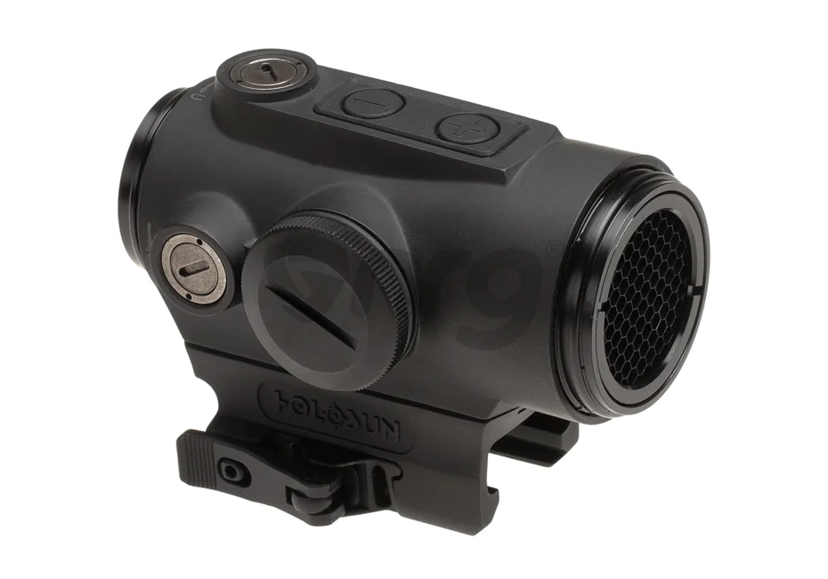 The text is already in English. The product mentioned, "Holosun dot sight Red Circle HE530G-RD Elite", is a type of red dot sight for firearms, produced by the company Holosun. 5