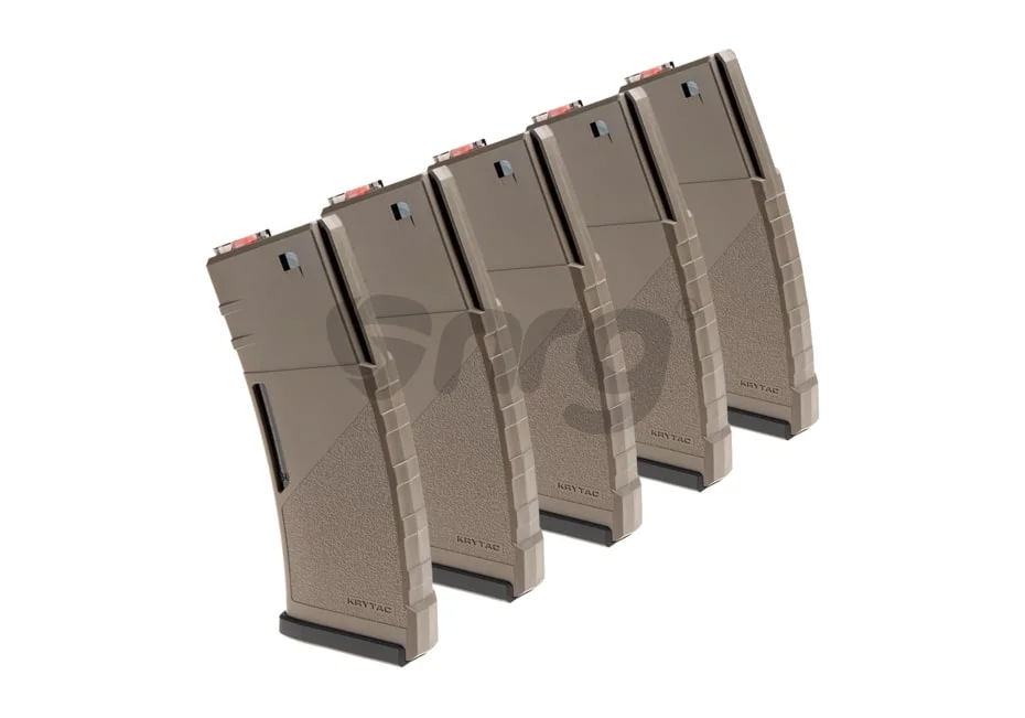 Krytac Set of 5 M4/M16 Mid Cap Magazines Dark Earth 2