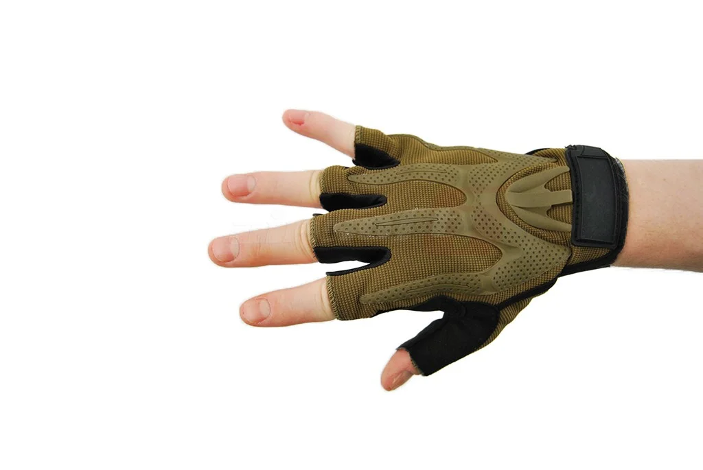 8Fields Version 1 Coyote Fingerless Tactical Gloves (L) 2
