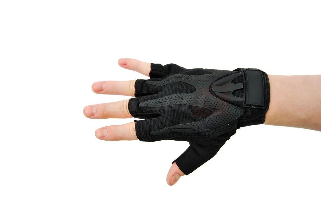 8Fields Version 1 Black Fingerless Tactical Gloves (L) 2
