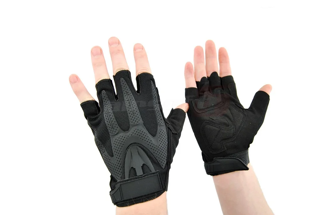 8Fields Version 1 Black Fingerless Tactical Gloves (M) 3