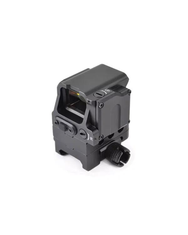The text is not in Romanian, it's in English. "Aim-O red dot FC1 2 MOA" refers to a specific type of red dot sight for firearms, made by the Aim-O company. It has a 2 Minute of Angle (MOA) dot size. 5