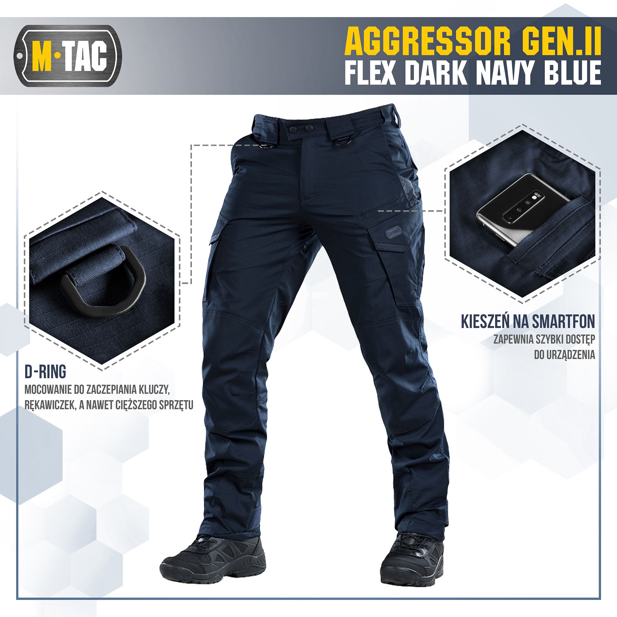 M-Tac Aggressor Gen. II Flex Navy Blue Tactical Pants 26/30 2