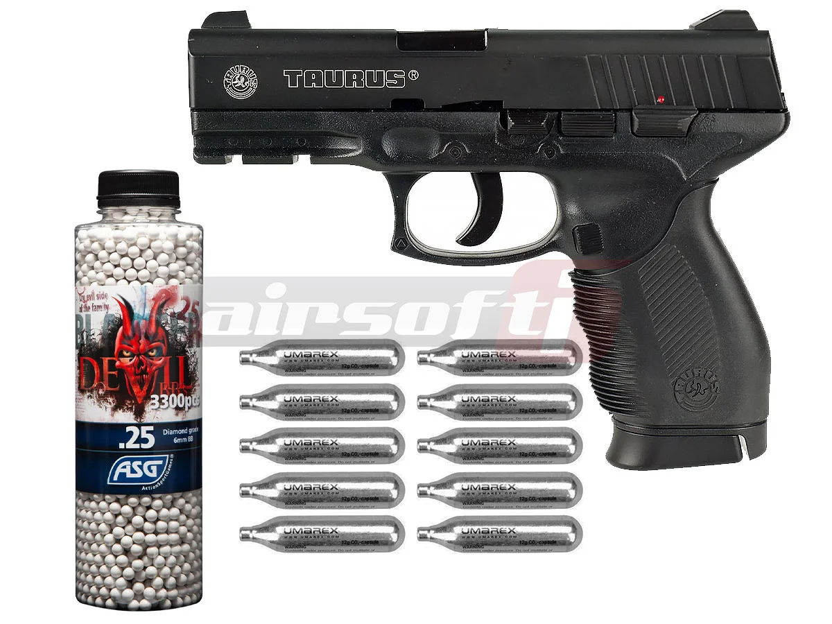 Taurus 24/7 Package + 10 Co2 Capsules + Devil 0.25g BBs 3300 pcs 7