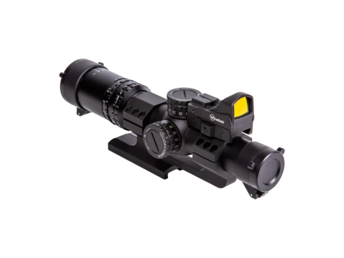 The text is already in English. There are no Romanian words to translate. The text refers to a specific product: FireField RapidStrike 1-4x24 SFP Impact Micro Red Dot Kit.