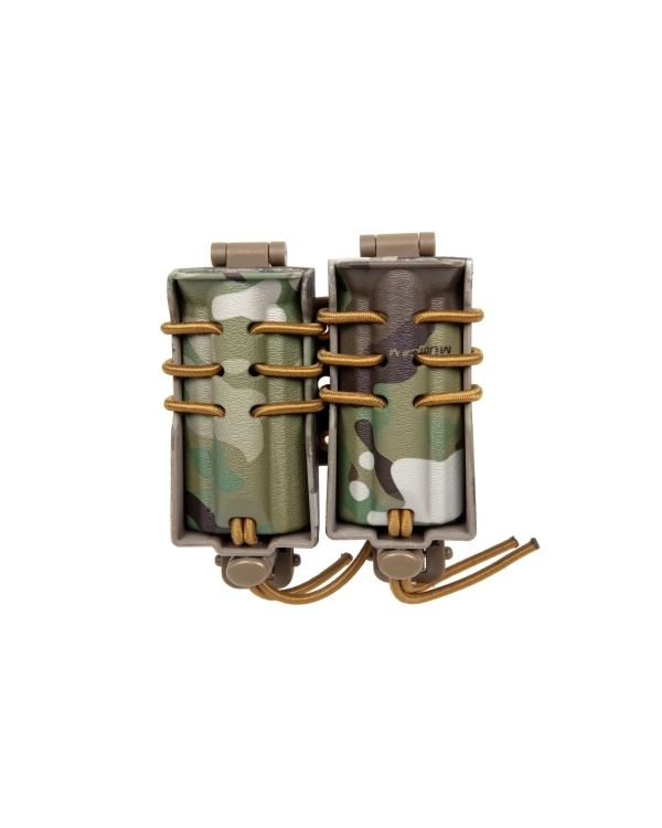 Wosport Urban Assault Quick Pull Double Magazine Pouch 9mm Multicam